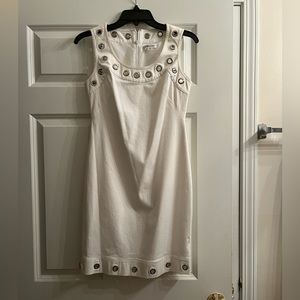 White Calvin Klein sheath dress